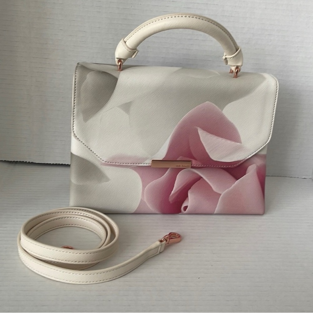 Ted Baker Elegant Pink and Cream Floral Handbag